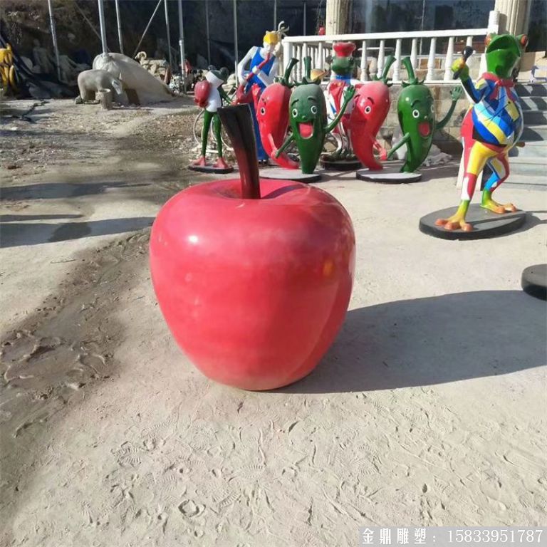 玻璃钢仿真苹果雕塑